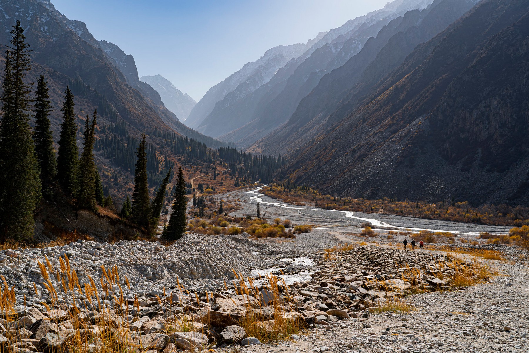 Staying in a yurt camp in Kyrgyzstan with scenic mountain views